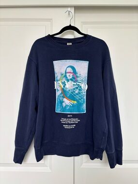 Uniqlo MUSEE DU LOUVRE X PETER SAVILLE Navy Mona Lisa Crewneck Size XL